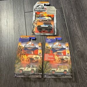 Matchbox Jurassic World '93 Jeep Wranglers New #9, #12, #18 Set of 3